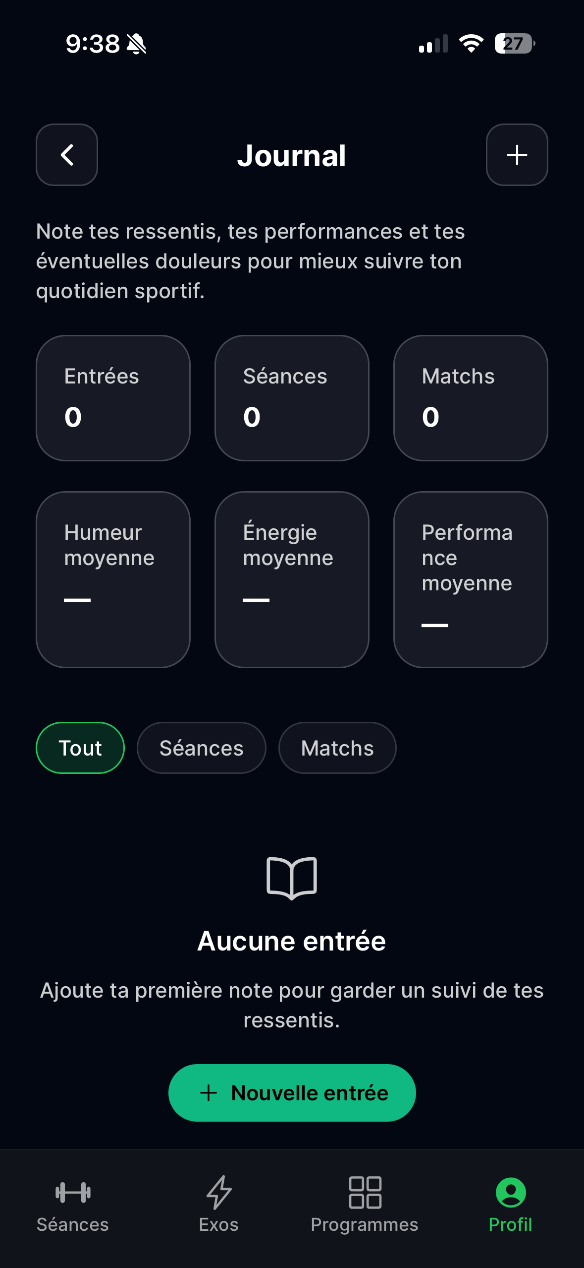 Journal d'entraînement